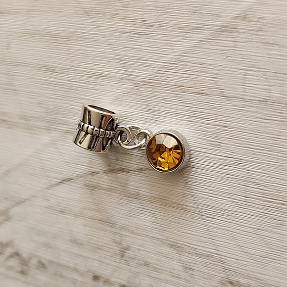 ☀️NOVEMBER Birthstone Simulated Topaz Charm Fits Pandora  Systems - Picture 2 of 5
